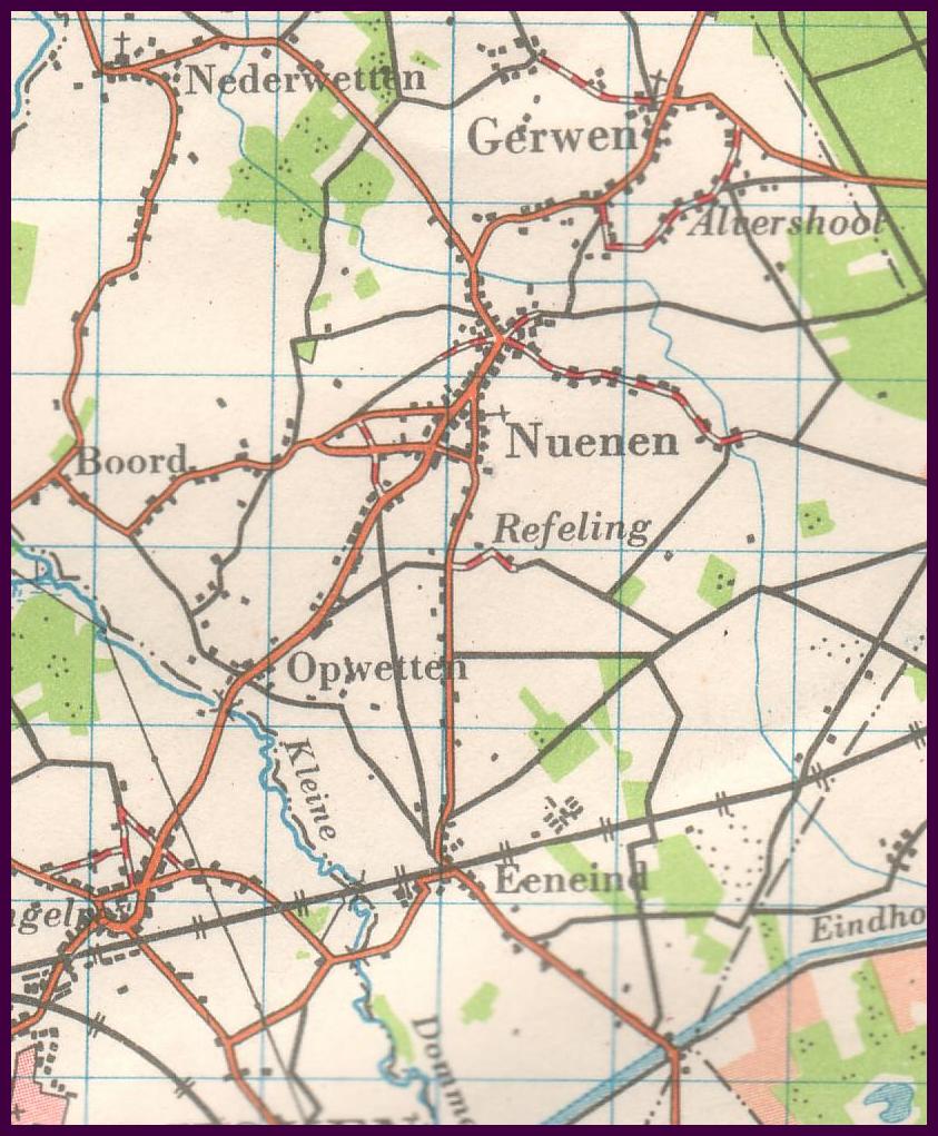 Kaart Nuenen M637 TDN 1958 - Klik voor vergroting